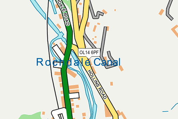 OL14 6PF map - OS OpenMap – Local (Ordnance Survey)