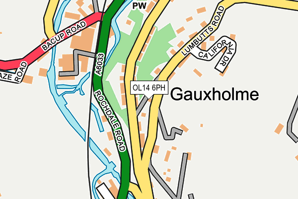 OL14 6PH map - OS OpenMap – Local (Ordnance Survey)