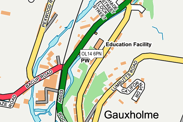 OL14 6PN map - OS OpenMap – Local (Ordnance Survey)