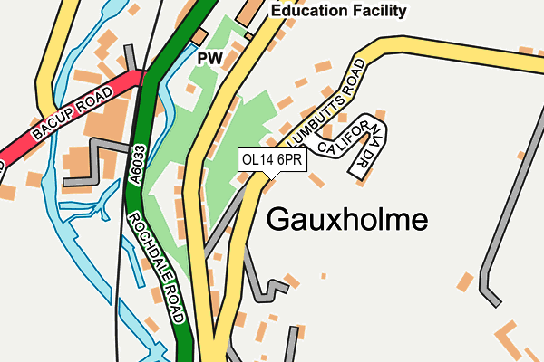 OL14 6PR map - OS OpenMap – Local (Ordnance Survey)