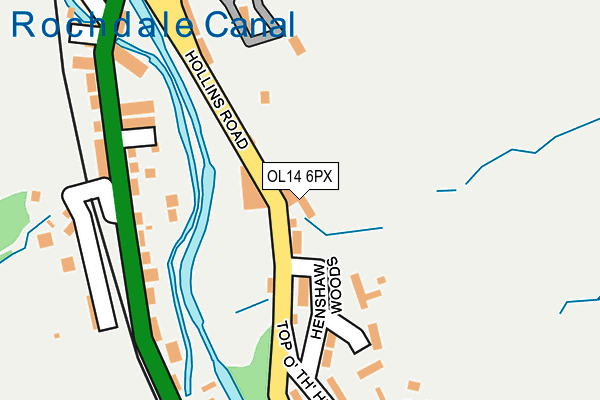 OL14 6PX map - OS OpenMap – Local (Ordnance Survey)