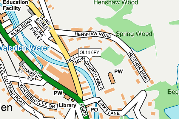 OL14 6PY map - OS OpenMap – Local (Ordnance Survey)