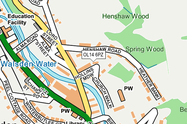 OL14 6PZ map - OS OpenMap – Local (Ordnance Survey)