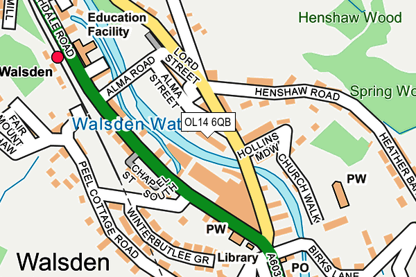 OL14 6QB map - OS OpenMap – Local (Ordnance Survey)