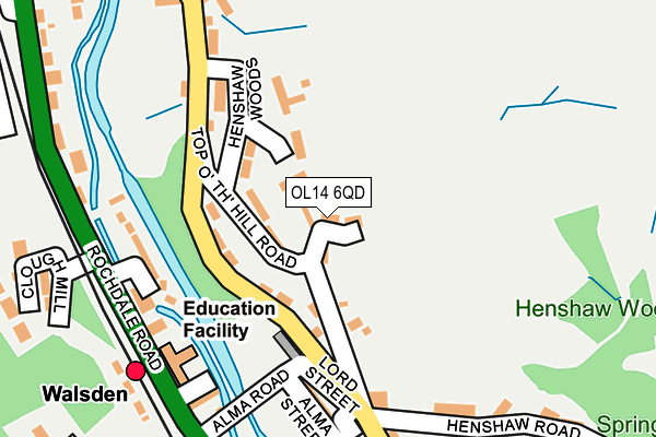 OL14 6QD map - OS OpenMap – Local (Ordnance Survey)