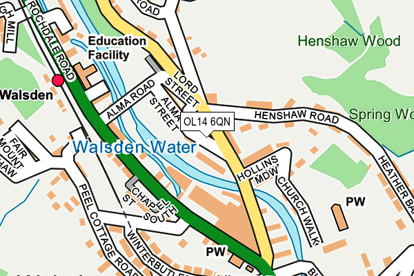 OL14 6QN map - OS OpenMap – Local (Ordnance Survey)