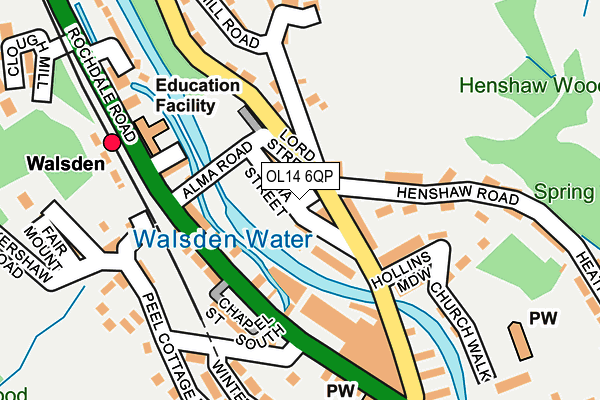 OL14 6QP map - OS OpenMap – Local (Ordnance Survey)