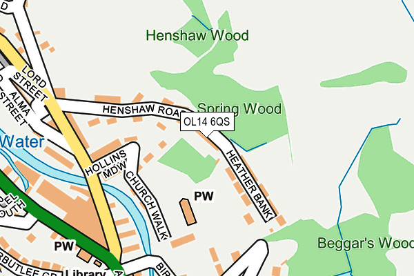 OL14 6QS map - OS OpenMap – Local (Ordnance Survey)