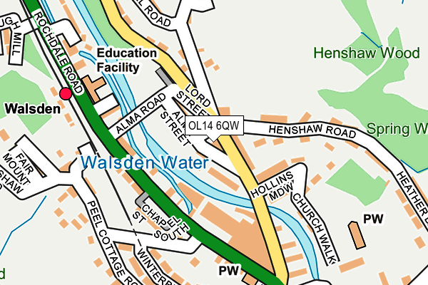 OL14 6QW map - OS OpenMap – Local (Ordnance Survey)