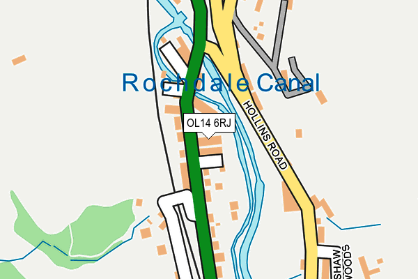 OL14 6RJ map - OS OpenMap – Local (Ordnance Survey)