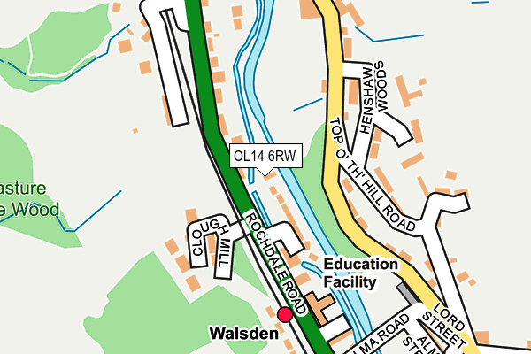 OL14 6RW map - OS OpenMap – Local (Ordnance Survey)