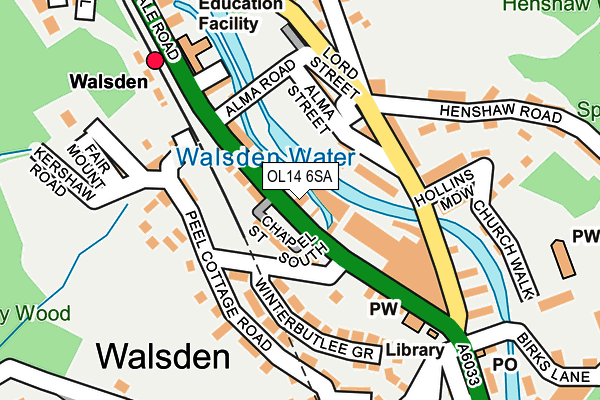 OL14 6SA map - OS OpenMap – Local (Ordnance Survey)