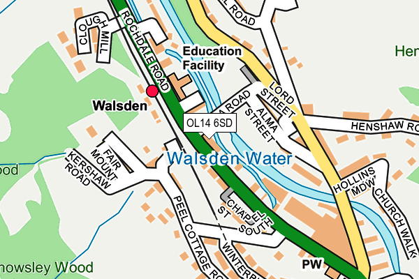 OL14 6SD map - OS OpenMap – Local (Ordnance Survey)