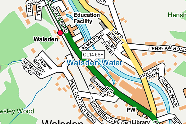 OL14 6SF map - OS OpenMap – Local (Ordnance Survey)