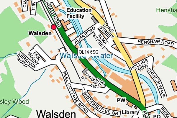 OL14 6SG map - OS OpenMap – Local (Ordnance Survey)