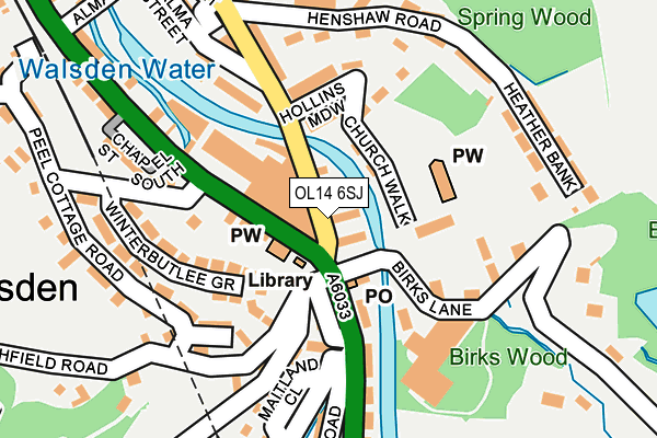 OL14 6SJ map - OS OpenMap – Local (Ordnance Survey)