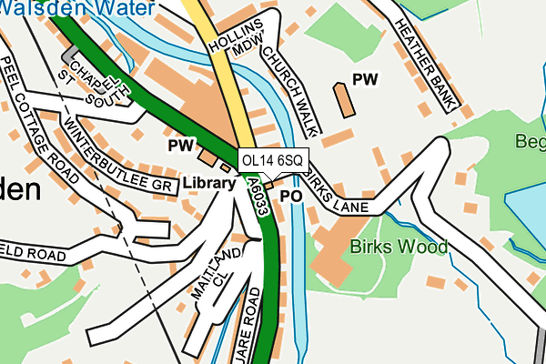 OL14 6SQ map - OS OpenMap – Local (Ordnance Survey)