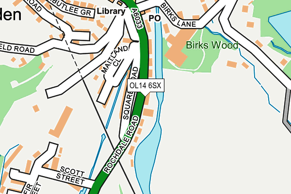 OL14 6SX map - OS OpenMap – Local (Ordnance Survey)