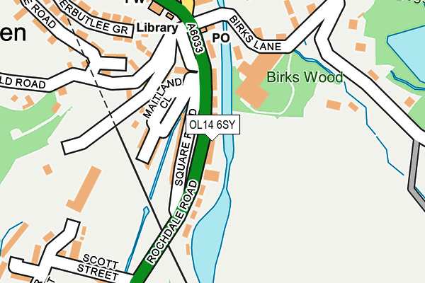 OL14 6SY map - OS OpenMap – Local (Ordnance Survey)