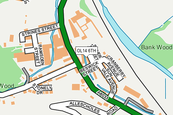 OL14 6TH map - OS OpenMap – Local (Ordnance Survey)