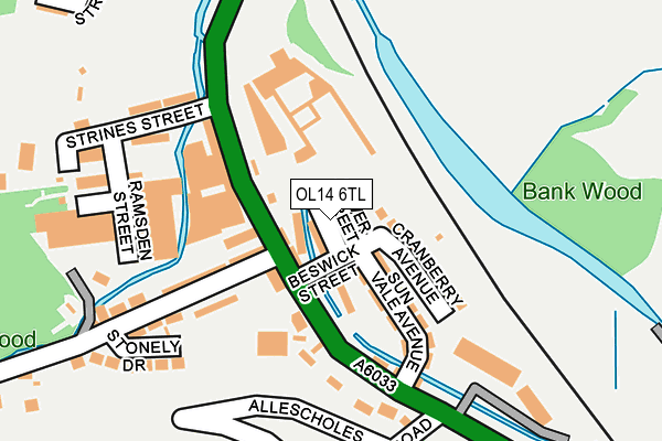 OL14 6TL map - OS OpenMap – Local (Ordnance Survey)