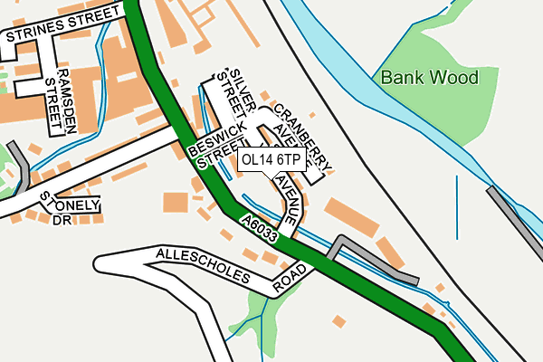 OL14 6TP map - OS OpenMap – Local (Ordnance Survey)