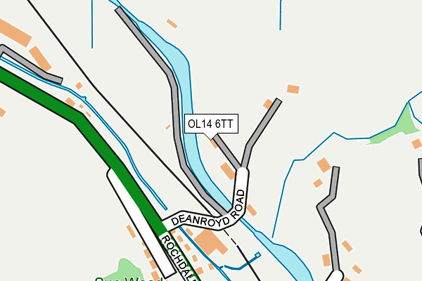 OL14 6TT map - OS OpenMap – Local (Ordnance Survey)