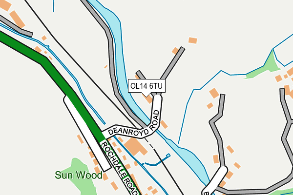 OL14 6TU map - OS OpenMap – Local (Ordnance Survey)