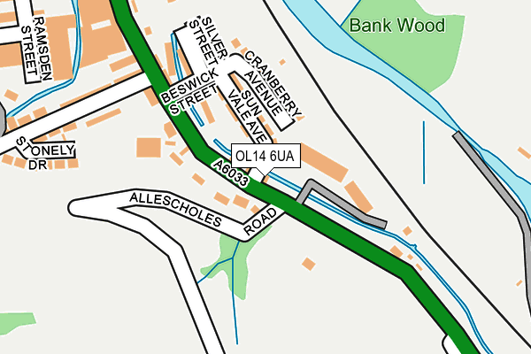 OL14 6UA map - OS OpenMap – Local (Ordnance Survey)