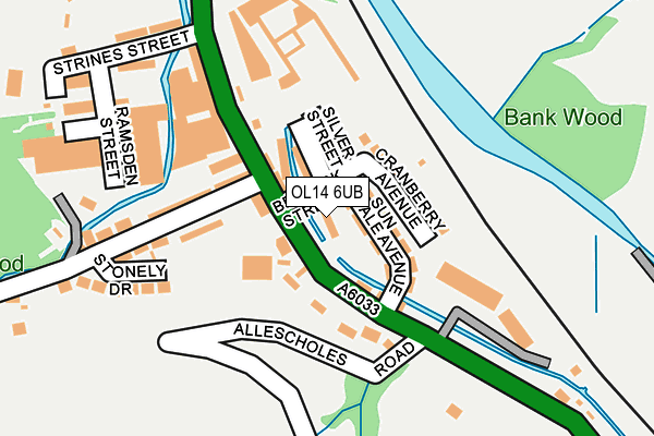 OL14 6UB map - OS OpenMap – Local (Ordnance Survey)