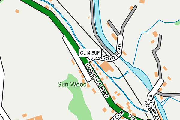 OL14 6UF map - OS OpenMap – Local (Ordnance Survey)