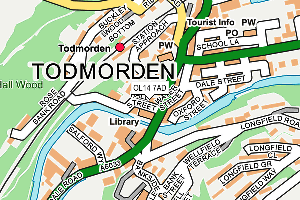 OL14 7AD map - OS OpenMap – Local (Ordnance Survey)