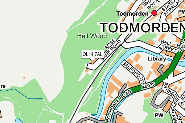 OL14 7AL map - OS OpenMap – Local (Ordnance Survey)