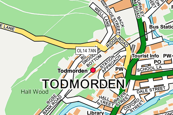 OL14 7AN map - OS OpenMap – Local (Ordnance Survey)