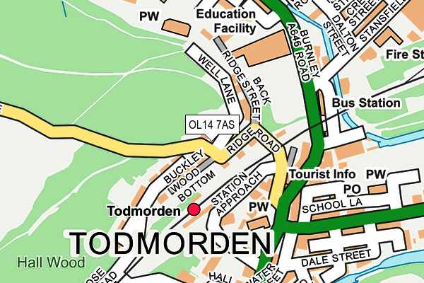 OL14 7AS map - OS OpenMap – Local (Ordnance Survey)