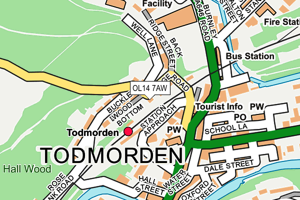 OL14 7AW map - OS OpenMap – Local (Ordnance Survey)