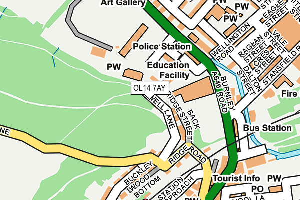 OL14 7AY map - OS OpenMap – Local (Ordnance Survey)