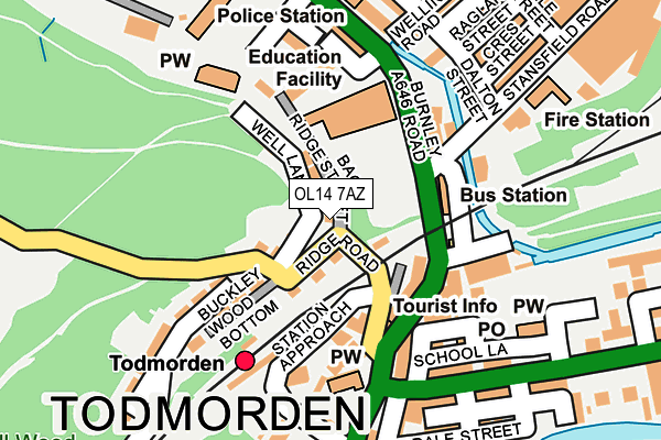 OL14 7AZ map - OS OpenMap – Local (Ordnance Survey)