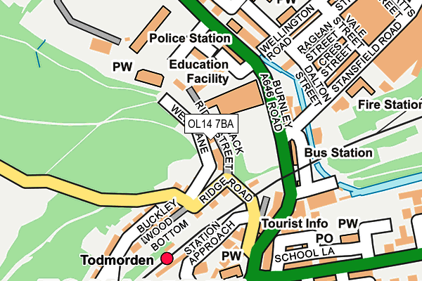 OL14 7BA map - OS OpenMap – Local (Ordnance Survey)