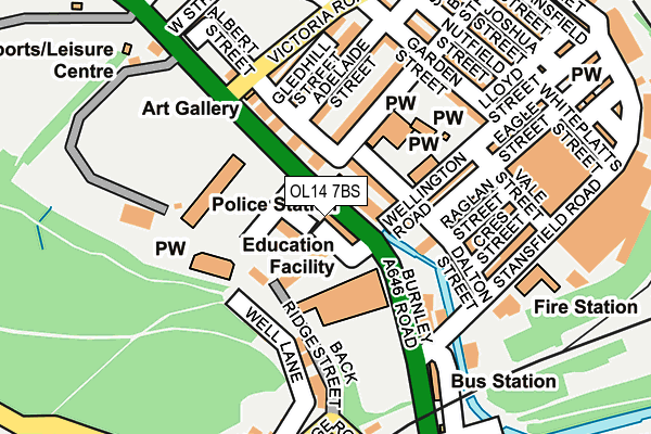 OL14 7BS map - OS OpenMap – Local (Ordnance Survey)
