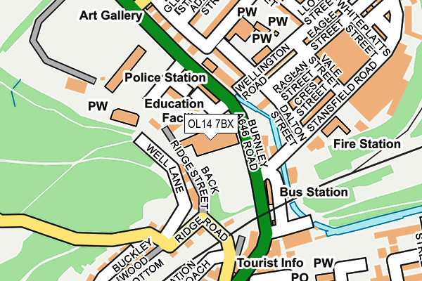 OL14 7BX map - OS OpenMap – Local (Ordnance Survey)