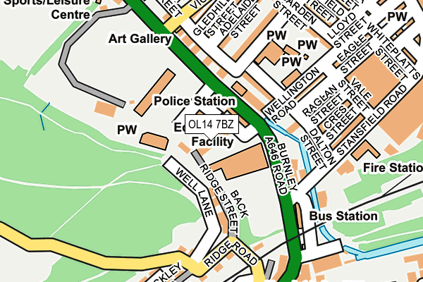 OL14 7BZ map - OS OpenMap – Local (Ordnance Survey)