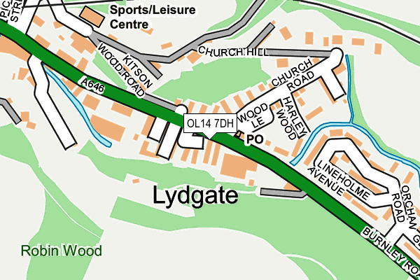 Map of BOMBAY LOUNGE LYDGATE LTD at local scale