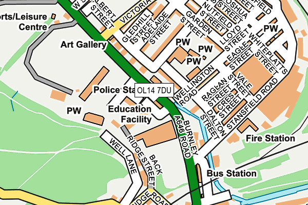 OL14 7DU map - OS OpenMap – Local (Ordnance Survey)