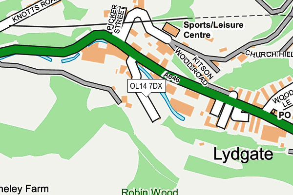 OL14 7DX map - OS OpenMap – Local (Ordnance Survey)