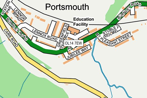 OL14 7EW map - OS OpenMap – Local (Ordnance Survey)