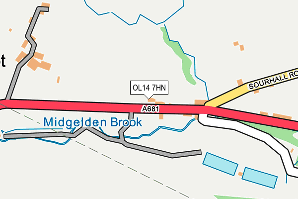 OL14 7HN map - OS OpenMap – Local (Ordnance Survey)