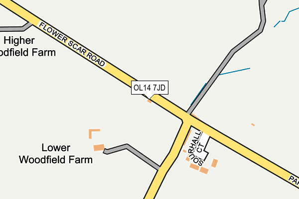 OL14 7JD map - OS OpenMap – Local (Ordnance Survey)