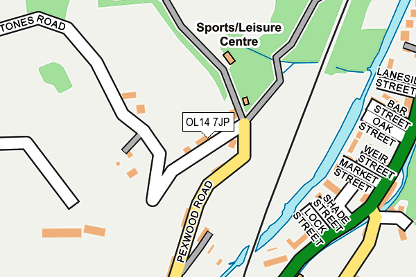 OL14 7JP map - OS OpenMap – Local (Ordnance Survey)