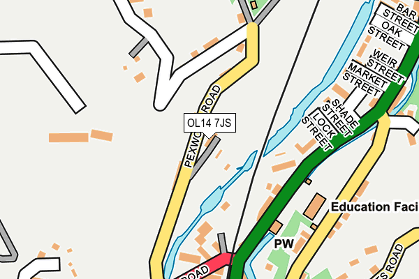 OL14 7JS map - OS OpenMap – Local (Ordnance Survey)